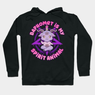 Baphomet Is My Spirit Animal I Cute Satanic Goat print Hoodie